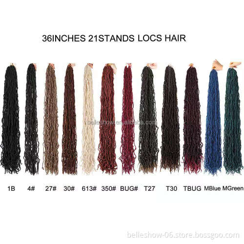 Xin Si wholesale 36 inch  gypsy wavy soft red crochet faux locs crochet with wrapping hair curly end